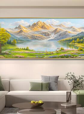 东西饰聚财山水聚档宝盆壁画沙墙发背景墙装画背323232靠金山风景
