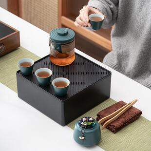 旅行车载茶套具装客杯小套收47815纳盒快便携式户外泡茶壶功茶杯