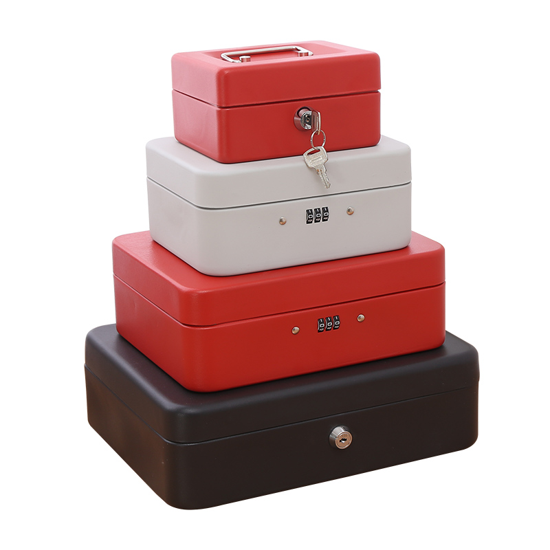 手提迷你保险箱密码存钱罐带锁钱箱小储蓄罐家用收纳X盒金属储钱