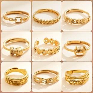 普陀山钱多多戒指铜币带来财富和宝藏财D富聚集财富戒指女人男人