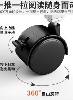 铁艺书架置物架落地多层轮可移架动桌旁书小书简带易GAJ墙边窄收