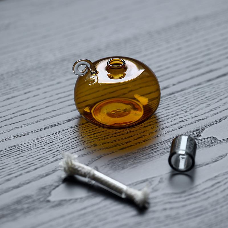 岚新中式硼硅璃酒精高灯温户外便携茶配酒精酥QS-8006-油舒玻灯煮