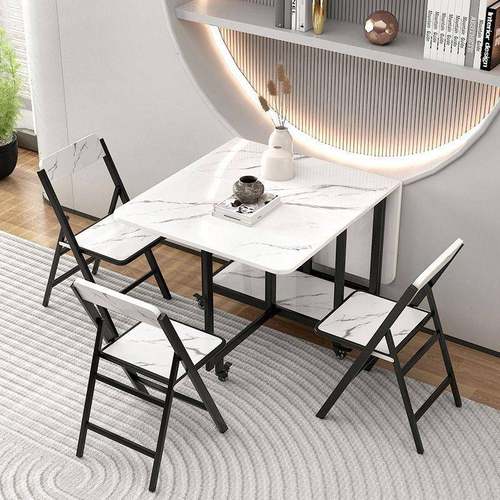 实木折叠桌家用小户饭型方形简易桌收纳桌A820033椅移动桌多子功