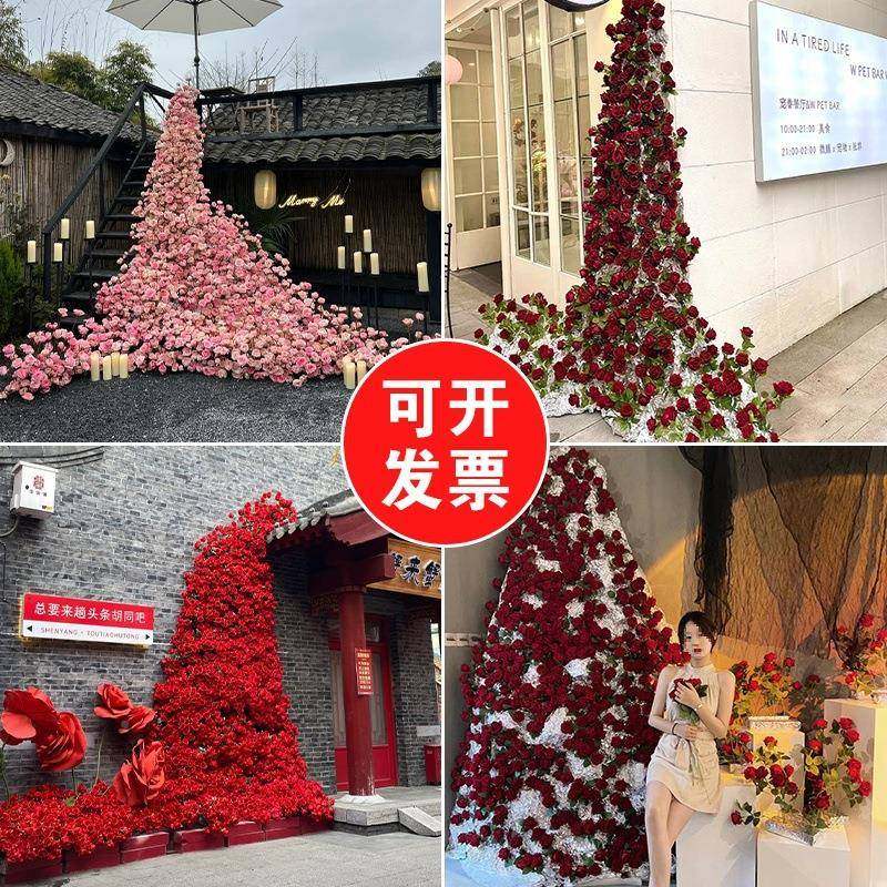 瑰花瀑tj#lzn%f布花墙网红卡花布置求婚场景装打饰婚玫礼花桌花假,鲜花速递/花卉仿真/绿植园艺,仿真花,淘宝优惠券,粉丝福利购,淘宝优惠卷