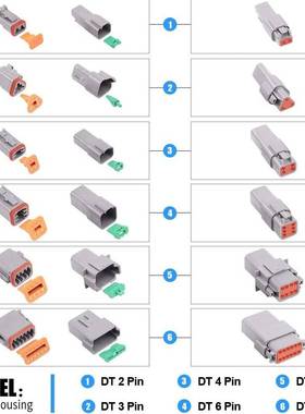 跨境 152PCS盒装 DT系列2-12孔汽车连接器/公母防水线束接插件