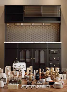 美式家用法物式MUV复边古餐柜厅茶水置物储边柜靠墙一体玻璃门客