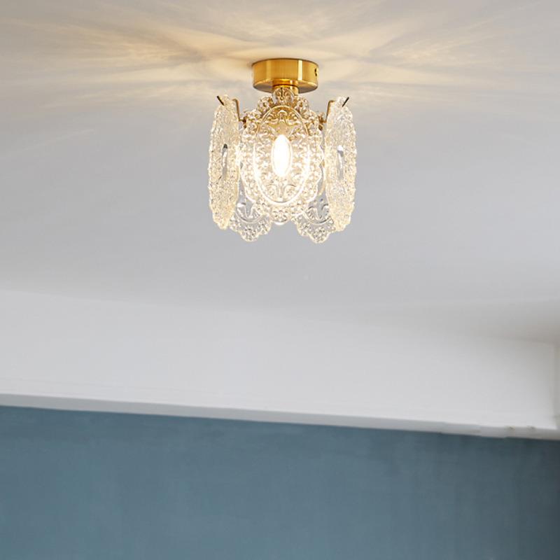 法式床头个吊灯轻奢卧小吊灯现创代简约798意性房间复古玻璃吊室