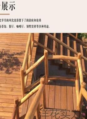 旧老榆木原木柱木子风化民防腐木实木圆柱宿隔断屏风立柱HPZ老头