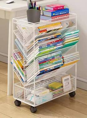 可移动桌边纳架书书架教室旁学生本置物架书立小架收桌LAZ面书桌