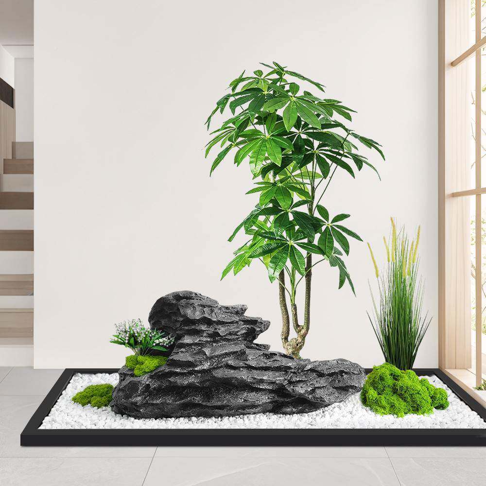 仿真绿陈植造景橱窗装饰假石鱼缸石植头植物景观玄关室餐内拐厅楼