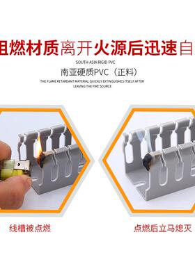 P新VC线槽灰色阻燃绝缘用行线槽u型料配槽规格TAK齐全线配通电柜