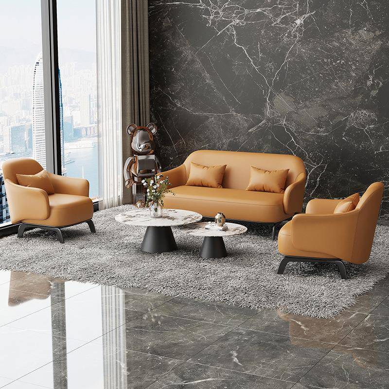 现代厅沙发椅发轻客奢接待桌椅商务会客几448单人休闲椅洽谈沙茶