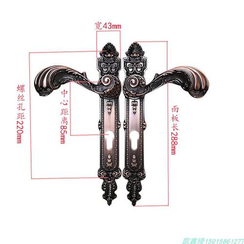 ll欧庭院门板003门具锁锁铝艺门把手锁铁艺围墙古铜面式户外室外