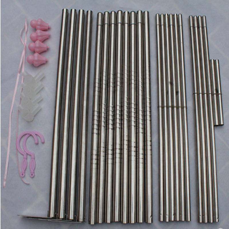 蚊帐架 不锈钢 支架落地架子加粗单独杆子1.2/1.5/1.8m米床方顶