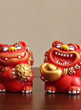 国潮可爱风狮爷狮l子文创摆件家居桌面工位工艺品装饰创意生日礼