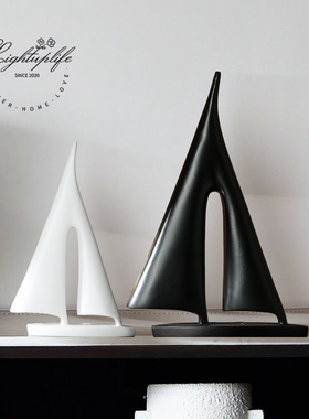 一帆风顺帆船摆件现简约极简艺术家居客厅M电视柜玄关酒柜装饰品