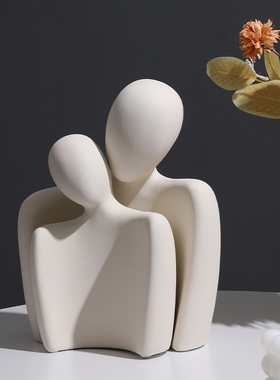 现代简约a酒柜装饰品陶瓷摆件轻奢高档家居客厅创意抽象情侣电视