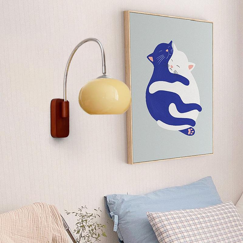 韩式复古玻璃壁灯中装古实木墙氛围56607饰民灯宿网红墙床壁卧室