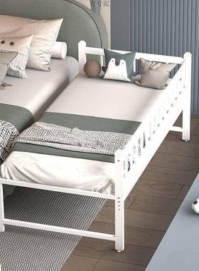 艺可调节拼儿床童床带护栏小婴儿加宽大床66522边无接缝衔铁接大