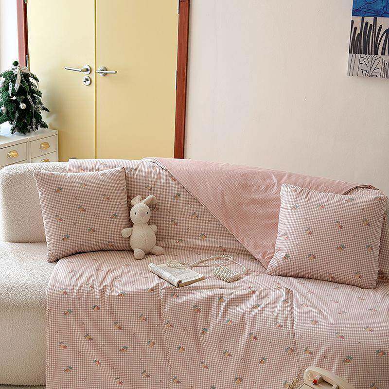 5新款全棉印花抱枕被两用2BIF车靠垫被折室叠二合一载沙发办公午