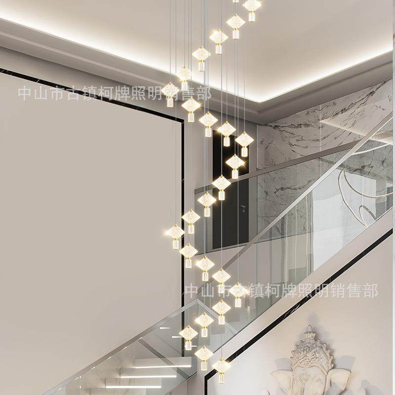 楼梯吊灯长吊856灯复式别墅楼中楼现代简约轻奢挑楼高o公ft寓吊线,家装灯饰光源,智能吊灯,淘宝优惠券,粉丝福利购,淘宝优惠卷