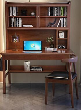 全实木书桌学生家架用字桌椅套装现代63505学习桌写电脑桌书柜一