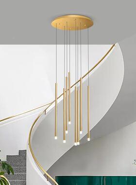 楼款梯l长吊灯222年新现代简约别墅轻奢客厅oft网78841红旋0转复