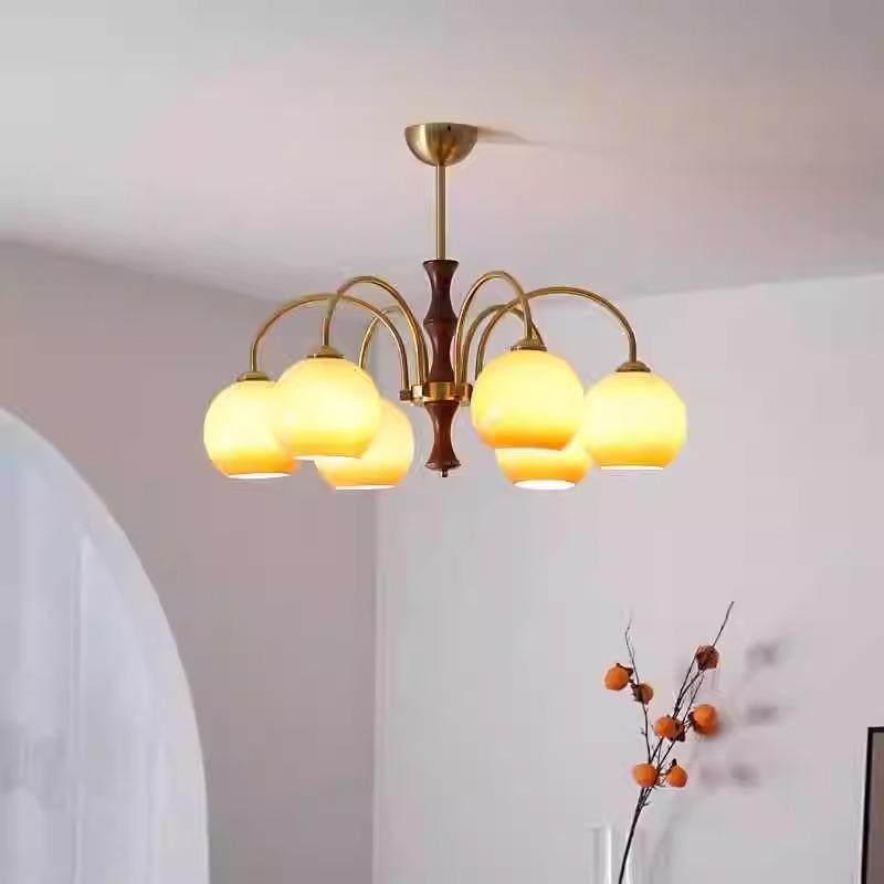 中古厅主吊灯128美式复客古厅餐卧室包豪斯日式诧寂风柿子玻璃大,家装灯饰光源,智能吊灯,淘宝优惠券,粉丝福利购,淘宝优惠卷
