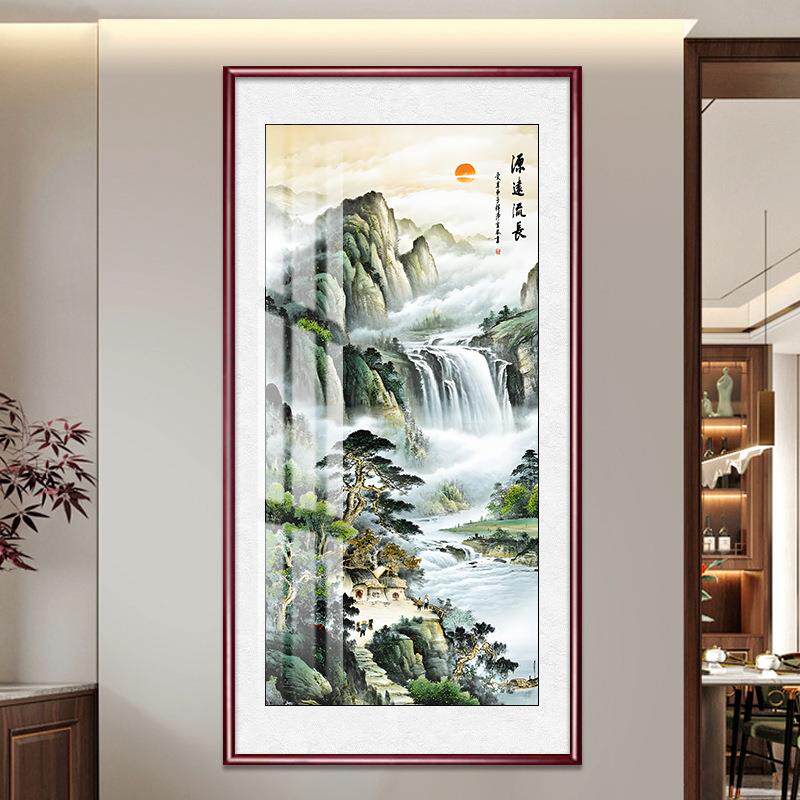 旭日东门升玄关画新中式户正对入竖版山水画靠山挂图镇JJ902433风
