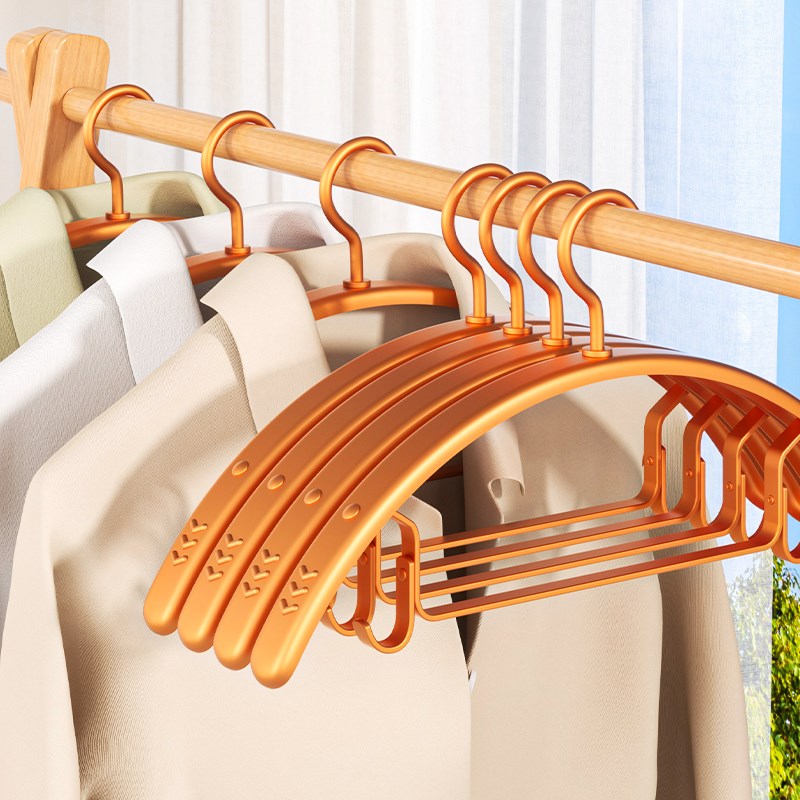 铝合金衣架家用挂衣无痕加厚高端宽肩防滑衣挂轻T奢高级金色衣撑