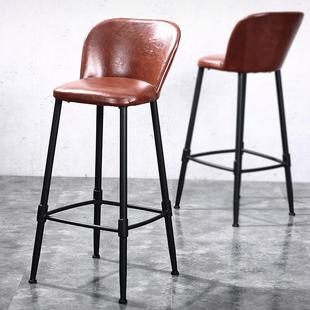 式包复美椅古铁艺吧TX56780台椅软垫坐面高脚凳靠背休闲餐厅KTV酒