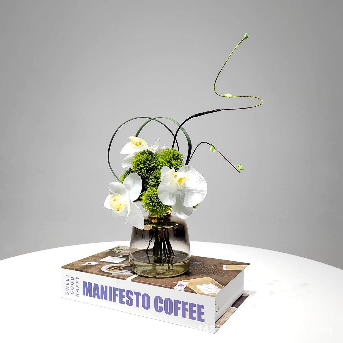 现代简约玻璃仿真花假花客厅花几器桌面茶706家居艺花卫生间花摆,鲜花速递/花卉仿真/绿植园艺,仿真绿植,淘宝优惠券,粉丝福利购,淘宝优惠卷