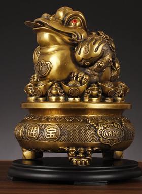 虎摆BIJ件新品厂家招饰财金蟾聚源宝盆财滚滚家年居客厅摆件装品