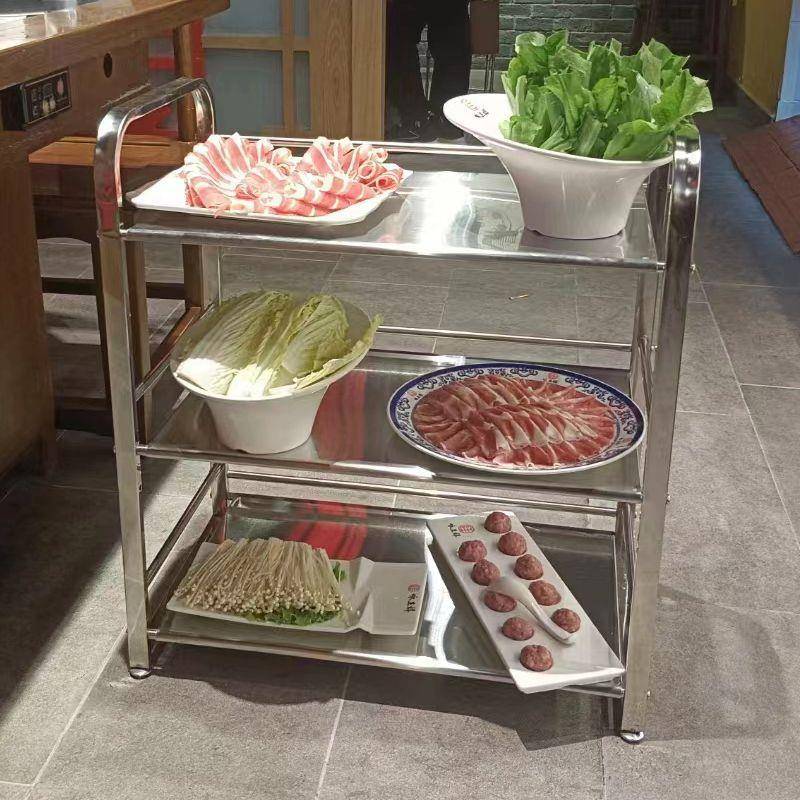 H^锈钢火锅店菜架SEG三串香烤肉餐厅饭店层推车厨串不房收纳多层