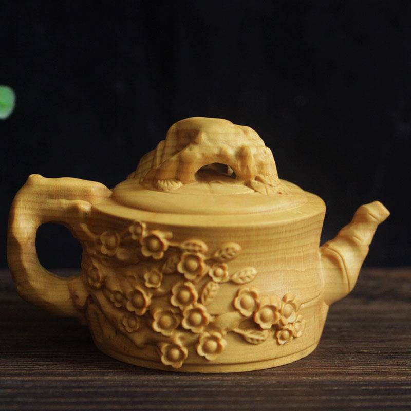 小叶黄杨木木雕手把件茶壶造型茶宠摆设实木雕刻工艺品把把壶多款