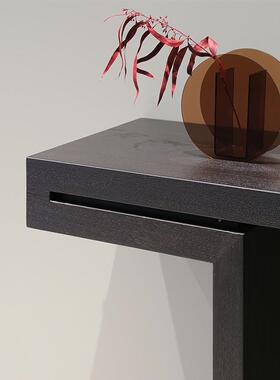 长条案桌法式古黑色简实极木玄关简约入桌户靠墙玄关台CXV复超窄