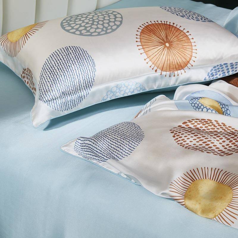 数码花桑枕蚕丝真JSL-ZT-2丝套印双面丝枕头绸套AB版设计多色