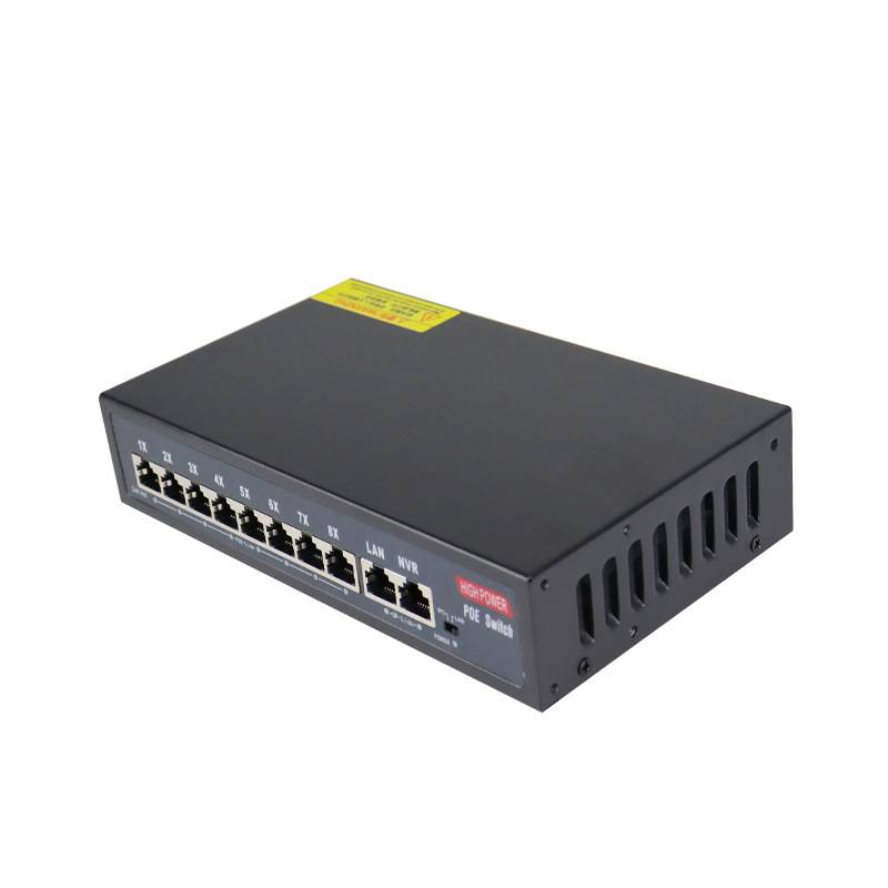 凌视标准10路POE交换机百兆8+2口监控网络无线AP供电内置电源52V