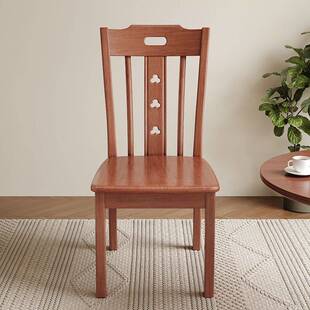 实餐椅家用简约现代原木中式酒店餐厅吃饭餐桌椅子靠背椅木头凳子