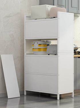 翻防盖YR-1501带门厨房置物架落地多层置物柜多功波炉能尘储物收