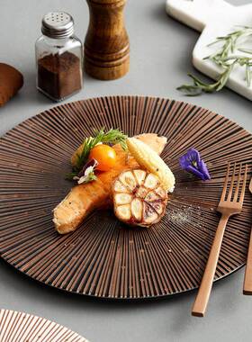 陶瓷ESI西餐感盘子平板盘家餐用创意日式牛排摆盘厅餐盘高端仪餐