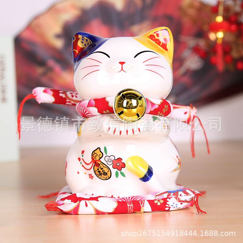 陶瓷招财猫存钱罐家居摆件办公室店铺开业招财装饰摆件送礼佳品