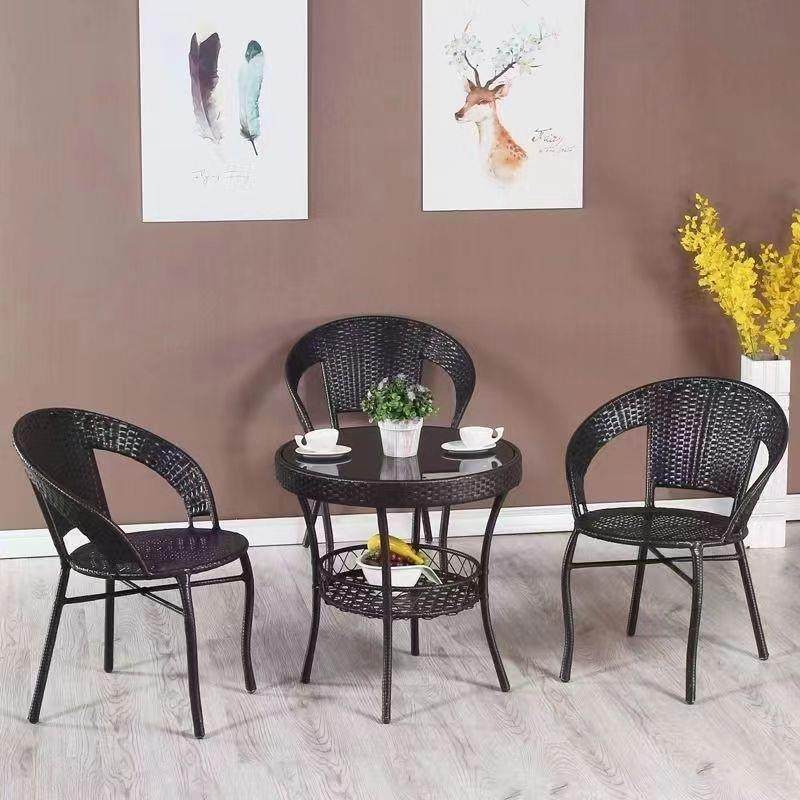 藤椅三五件套阳休闲0桌客厅庭院茶几组合台室外露椅藤编靠背台椅