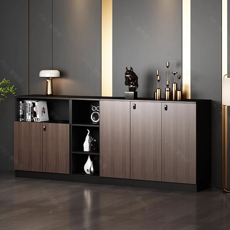 办公室文件柜木柜质储KIU柜带资料柜隔断杂物收纳柜物地锁柜矮组