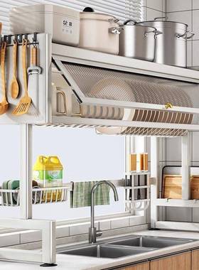 厨水置多物架洗碗池上方防尘房碗碗碟筷子HLT收纳台面柜功能沥水