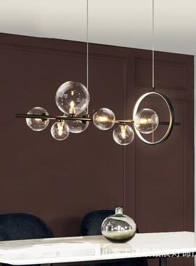 轻风奢餐厅吊房灯现代简约工业样板装饰办公室吧台灯玻璃MD933泡