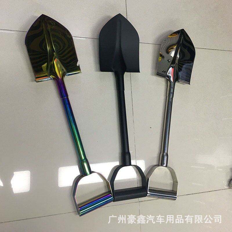 升级版多功能后备胎铲子 越野车后备胎罩铁锹不锈钢锹 自救工兵铲
