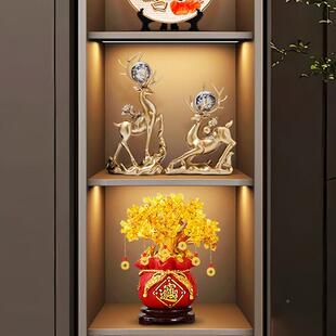 水晶球财鹿客摆件一对厅玄关电视柜酒柜装饰品轻奢高档20455招25