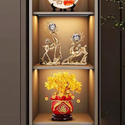 水晶球财鹿客摆件一对厅玄关电视柜酒柜装饰品轻奢高档20455招25