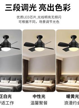 跨境新款557e7螺口风简扇灯餐厅极四风卧室客厅扇叶2灯扇一体吊扇